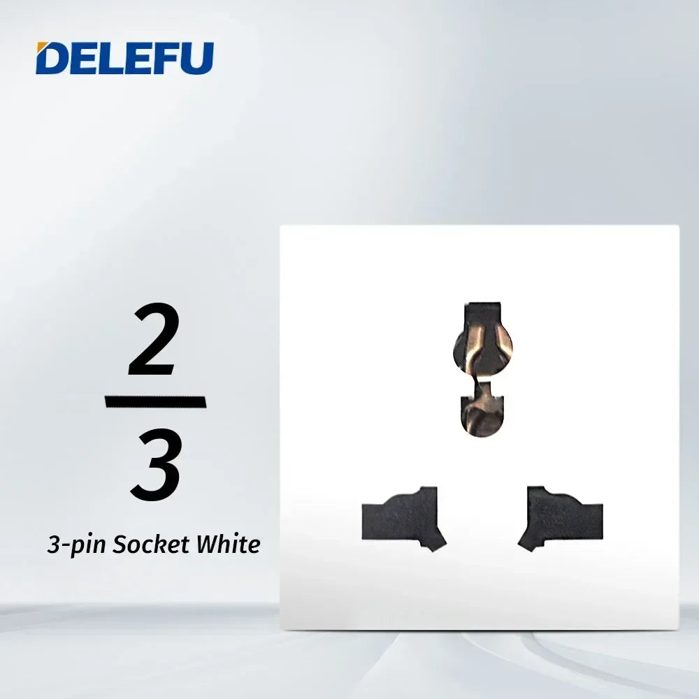 DELEFU Brazil Italian Chile Mexico Standard Free Combination Function USB Type C Key DIY Switch Socket 4*2 White 4*4 Fast Charge
