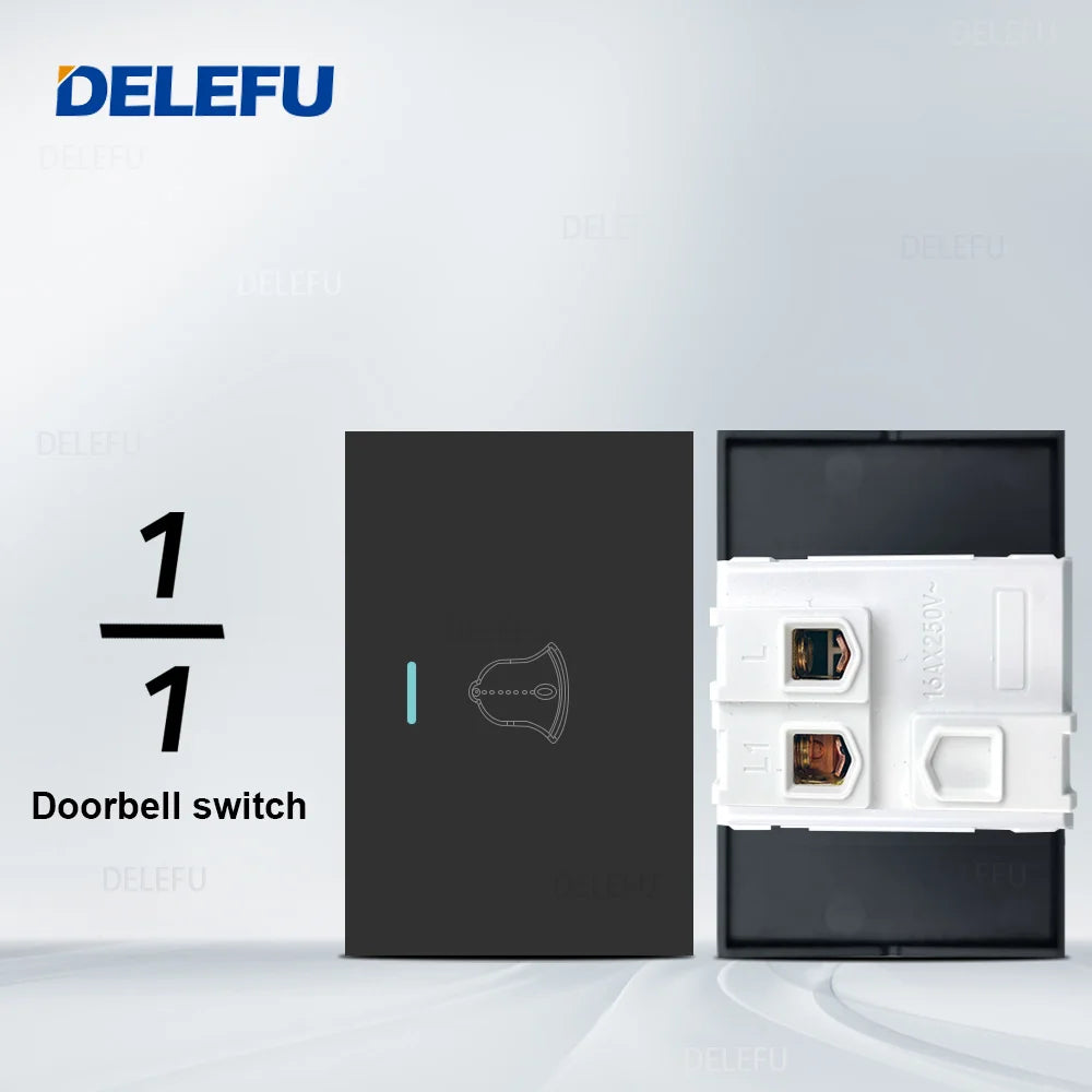 DELEFU Brazil Italian Chile Mexico Standard Free Combination Function USB Type C Key DIY Switch Socket 4*2 Black 4*4 Fast Charge
