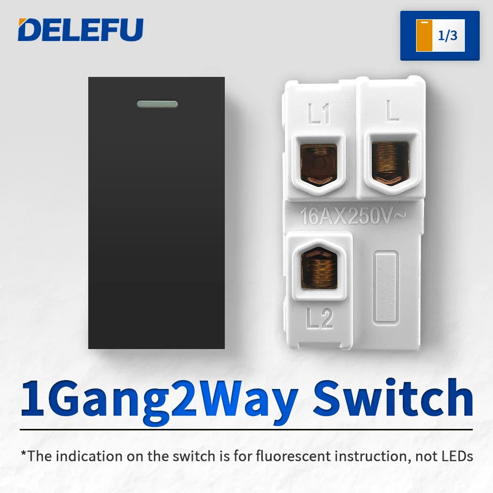 DELEFU Brazil Italian Chile Mexico Standard Free Combination Function USB Type C Key DIY Switch Socket 4*2 Black 4*4 Fast Charge