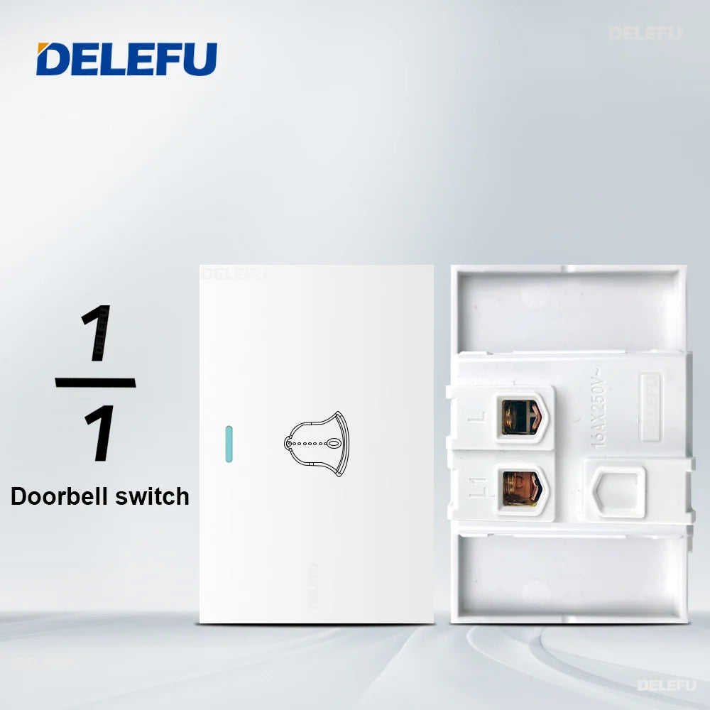 DELEFU Brazil Italian Chile Mexico Standard Free Combination Function USB Type C Key DIY Switch Socket 4*2 White 4*4 Fast Charge