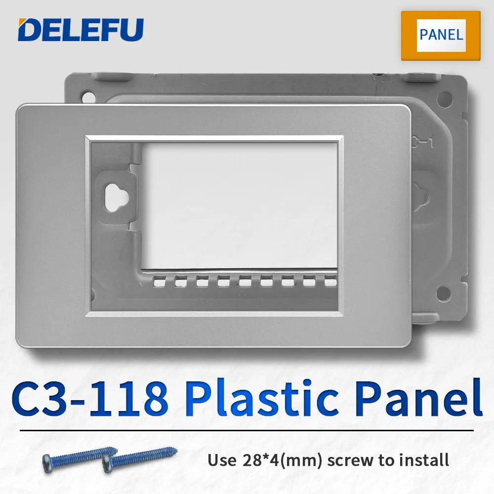 DELEFU Brazil Italian Chile Mexico Standard Free Combination Function USB Type C Key DIY Switch Socket 4*2 Gray 4*4 Fast Charge