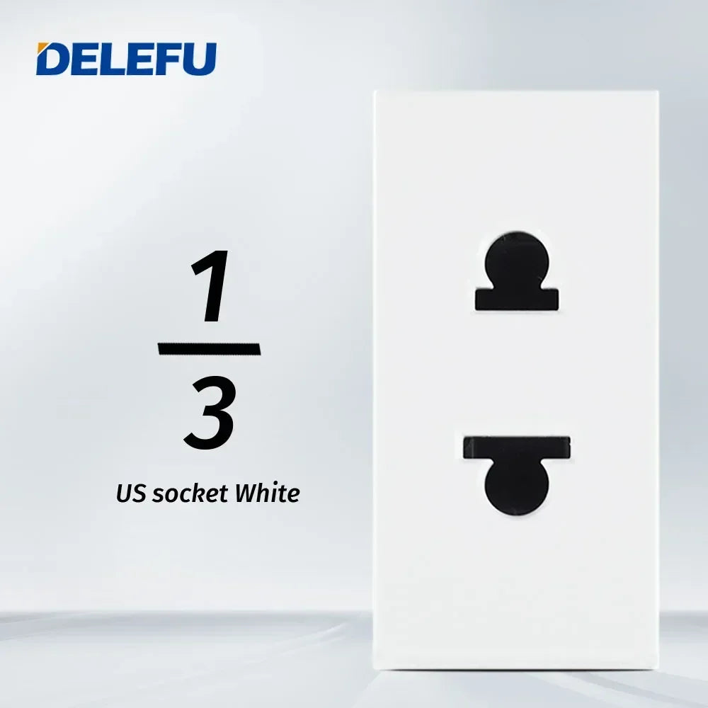 DELEFU Brazil Italian Chile Mexico Standard Free Combination Function USB Type C Key DIY Switch Socket 4*2 White 4*4 Fast Charge