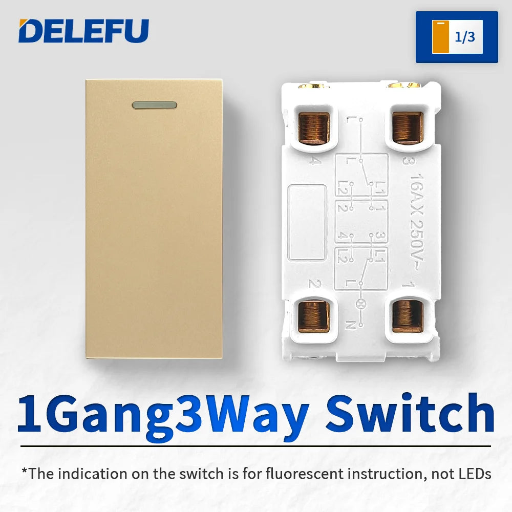 DELEFU Brazil Italian Chile Mexico Standard Free Combination Function USB Type C Key DIY Switch Socket 4*2 Gold 4*4 Fast Charge