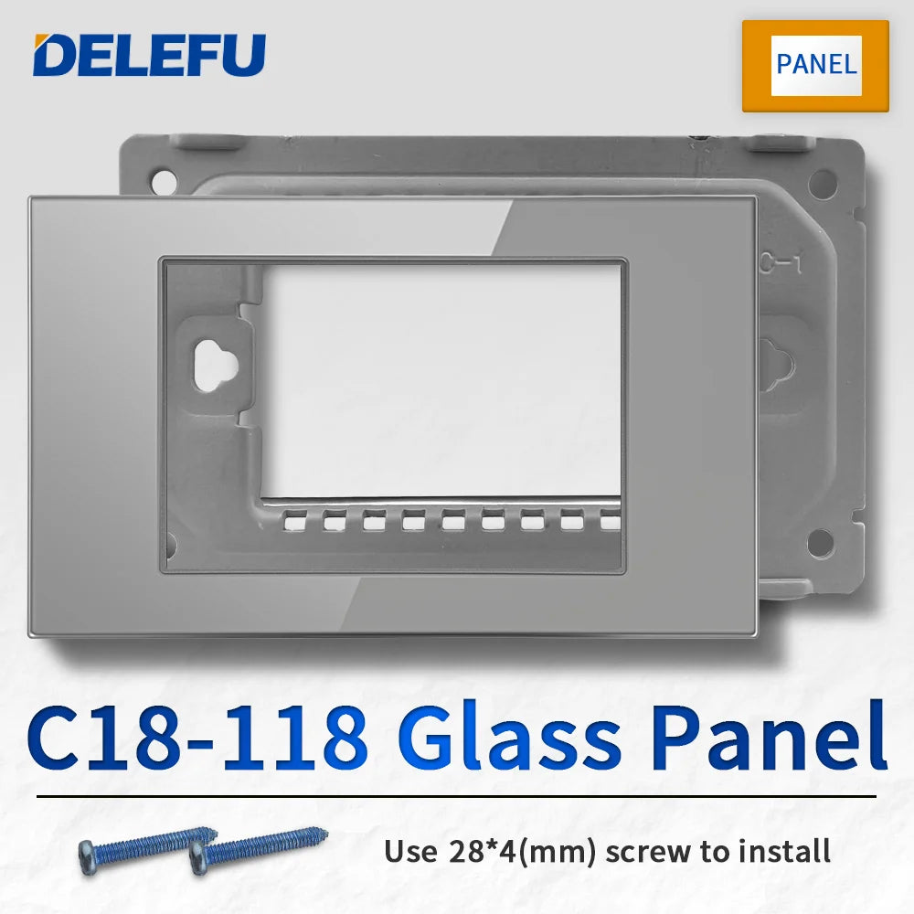 DELEFU Brazil Italian Chile Mexico Standard Free Combination Function USB Type C Key DIY Switch Socket 4*2 Gray 4*4 Fast Charge