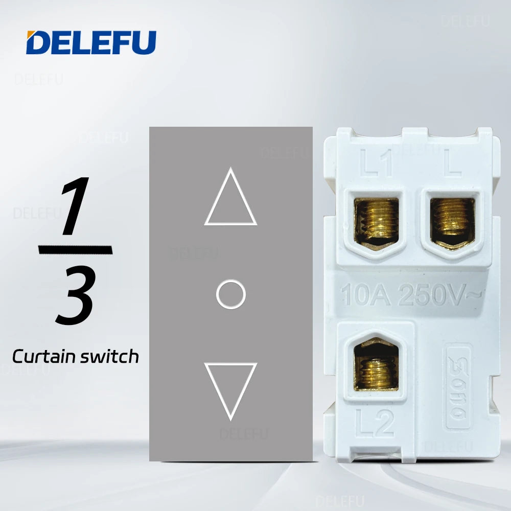 DELEFU Brazil Italian Chile Mexico Standard Free Combination Function USB Type C Key DIY Switch Socket 4*2 Gray 4*4 Fast Charge