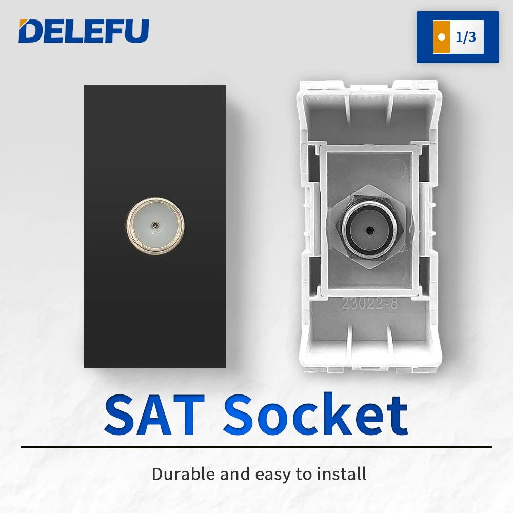 DELEFU Brazil Italian Chile Mexico Standard Free Combination Function USB Type C Key DIY Switch Socket 4*2 Black 4*4 Fast Charge