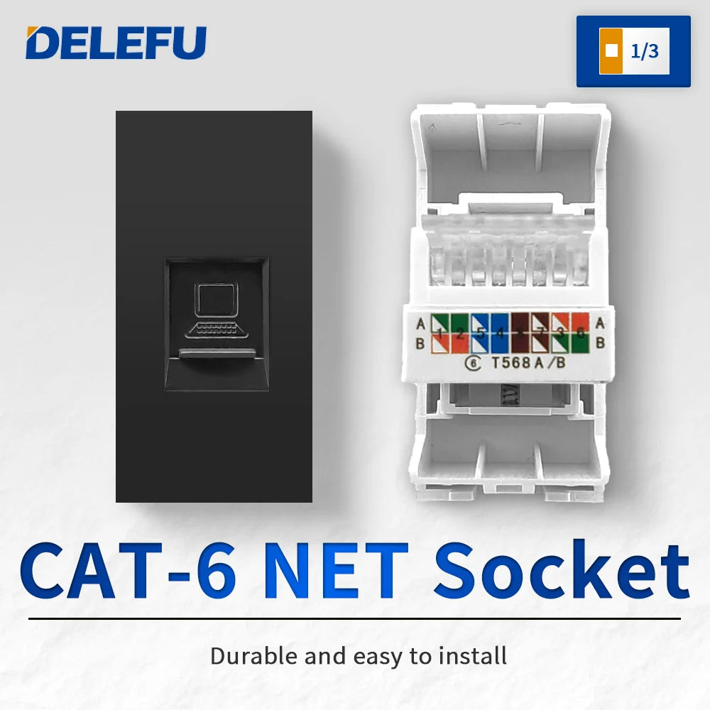 DELEFU Brazil Italian Chile Mexico Standard Free Combination Function USB Type C Key DIY Switch Socket 4*2 Black 4*4 Fast Charge