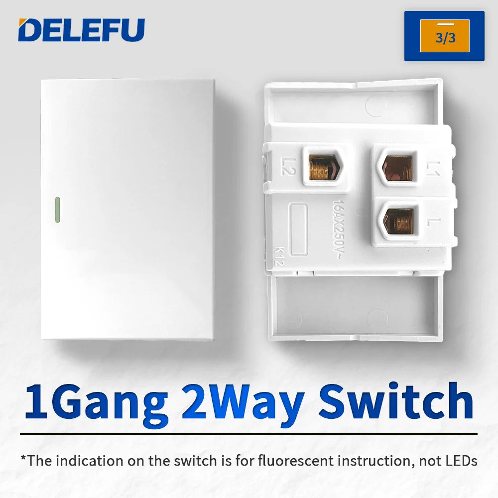 DELEFU Brazil Italian Chile Mexico Standard Free Combination Function USB Type C Key DIY Switch Socket 4*2 White 4*4 Fast Charge