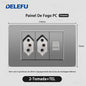 DELEFU À Prova De Fogo PC Brasil Soquete Padrão Duplo USB Tipo-c Interruptor 4 * 2 Cinza 10A 20A
