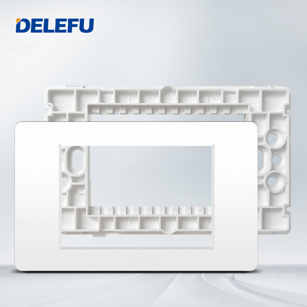 DELEFU Brasil 10A 20A Padrão Combinação Livre Branco 118mm * 72mm DIY Switch CAT6 Computador TV Telefone Satélite Tomada de Parede