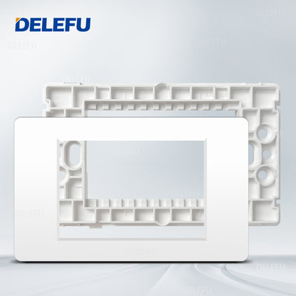 DELEFU Brasil 10A 20A Padrão Combinação Livre Branco 118mm * 72mm DIY Switch CAT6 Computador TV Telefone Satélite Tomada de Parede