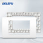 DELEFU Brasil 10A 20A Padrão Combinação Livre Branco 118mm * 72mm DIY Switch CAT6 Computador TV Telefone Satélite Tomada de Parede