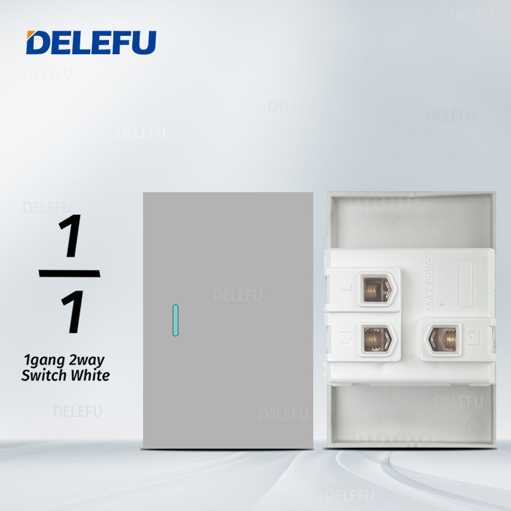 DELEFU Brasil 10A 20A Padrão Combinação Livre Cinza 118mm * 72mm DIY Switch CAT6 Computador TV Telefone Satélite Tomada de Parede