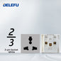 DELEFU Brasil 10A 20A Padrão Combinação Livre Cinza 118mm * 72mm DIY Switch CAT6 Computador TV Telefone Satélite Tomada de Parede