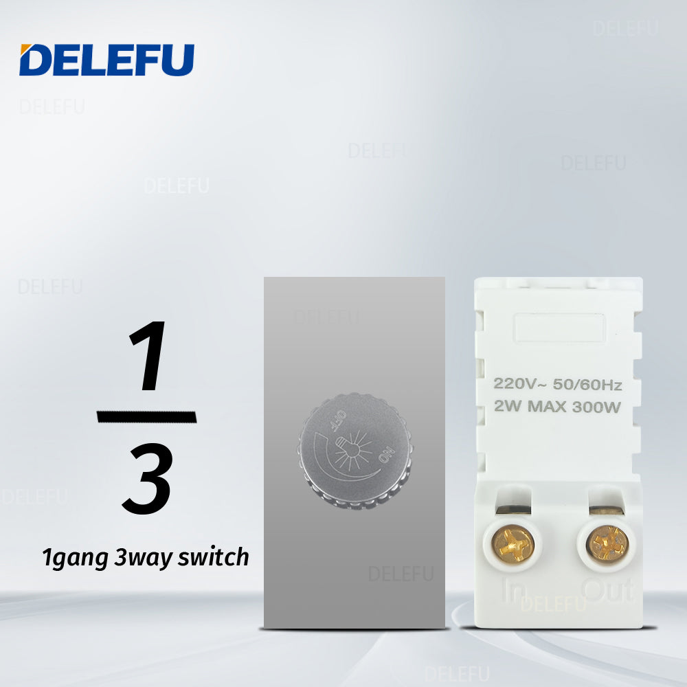 DELEFU Brasil 10A 20A Padrão Combinação Livre Cinza 118mm * 72mm DIY Switch CAT6 Computador TV Telefone Satélite Tomada de Parede