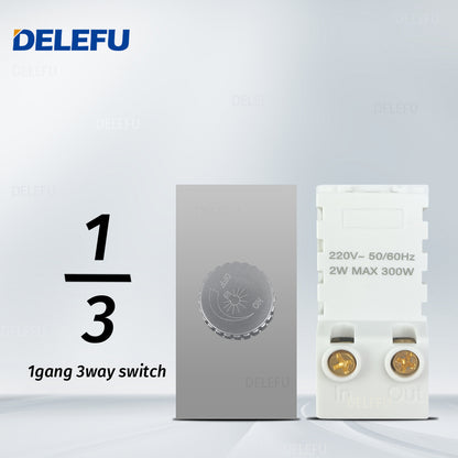 DELEFU Brasil 10A 20A Padrão Combinação Livre Cinza 118mm * 72mm DIY Switch CAT6 Computador TV Telefone Satélite Tomada de Parede
