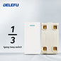 DELEFU Brasil 10A 20A Padrão Combinação Livre Branco 118mm * 72mm DIY Switch CAT6 Computador TV Telefone Satélite Tomada de Parede