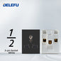 DELEFU Brasil 10A 20A Padrão Combinação Livre Preto 118mm * 72mm DIY Switch CAT6 Computador TV Telefone Satélite Tomada de Parede
