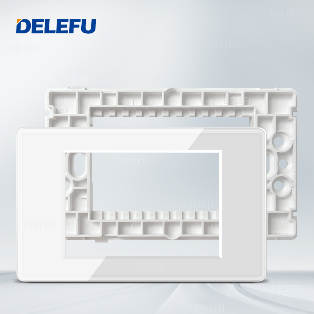 DELEFU Brasil 10A 20A Padrão Combinação Livre Branco 118mm * 72mm DIY Switch CAT6 Computador TV Telefone Satélite Tomada de Parede
