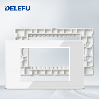 DELEFU Brasil 10A 20A Padrão Combinação Livre Branco 118mm * 72mm DIY Switch CAT6 Computador TV Telefone Satélite Tomada de Parede