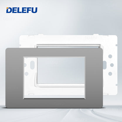 DELEFU Brasil 10A 20A Padrão Combinação Livre Cinza 118mm * 72mm DIY Switch CAT6 Computador TV Telefone Satélite Tomada de Parede