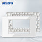 DELEFU Brasil 10A 20A Padrão Combinação Livre Branco 118mm * 72mm DIY Switch CAT6 Computador TV Telefone Satélite Tomada de Parede