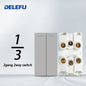 DELEFU Brasil 10A 20A Padrão Combinação Livre Cinza 118mm * 72mm DIY Switch CAT6 Computador TV Telefone Satélite Tomada de Parede